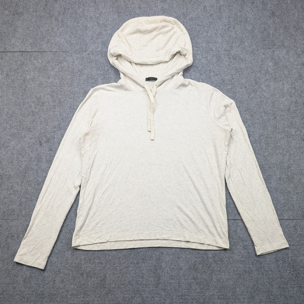 ATM Anthony Thomas Melillo Ribbed Hoodie Womens Medium Quiet Luxury Peru Minimal